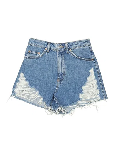 Pre-owned Topshop Denim Shorts In Blue
