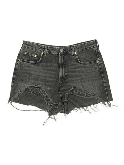 Pre-owned Topshop Denim Shorts In Gray