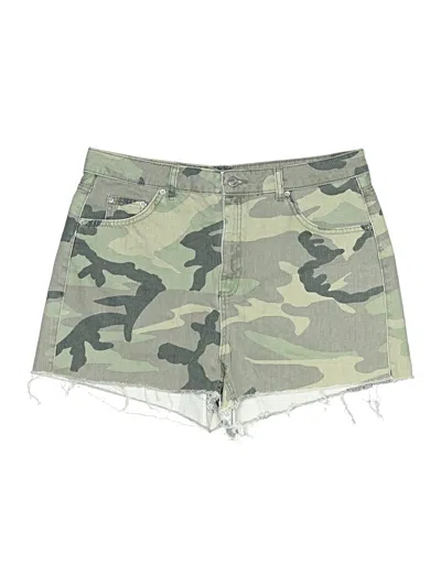 Pre-owned Topshop Denim Shorts In Green