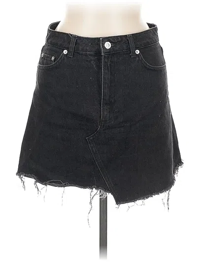 Pre-owned Topshop Denim Skirt In Black