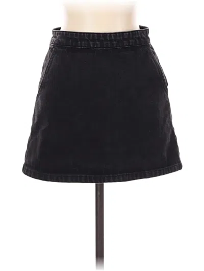 Pre-owned Topshop Denim Skirt In Black