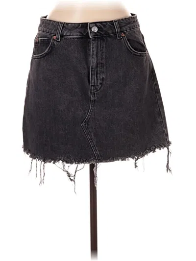 Pre-owned Topshop Denim Skirt In Black