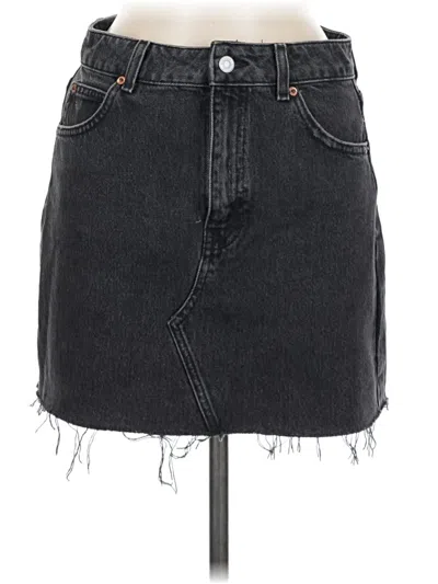 Pre-owned Topshop Denim Skirt In Black