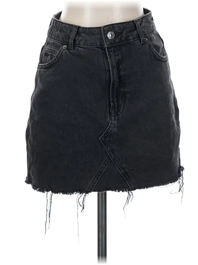 Pre-owned Topshop Denim Skirt In Black