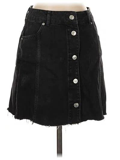 Pre-owned Topshop Denim Skirt In Black