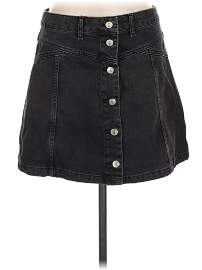 Pre-owned Topshop Denim Skirt In Black