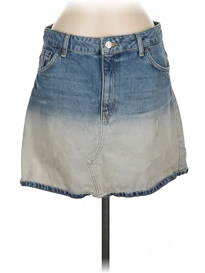 Pre-owned Topshop Denim Skirt In Blue