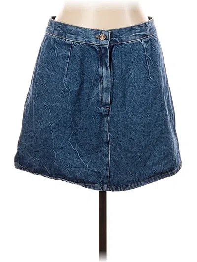 Pre-owned Topshop Denim Skirt In Blue