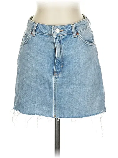 Pre-owned Topshop Denim Skirt In Blue
