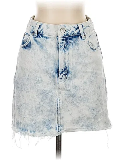 Pre-owned Topshop Denim Skirt In Blue