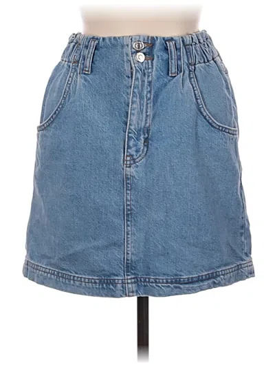 Pre-owned Topshop Denim Skirt In Blue