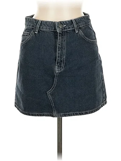 Pre-owned Topshop Denim Skirt In Blue