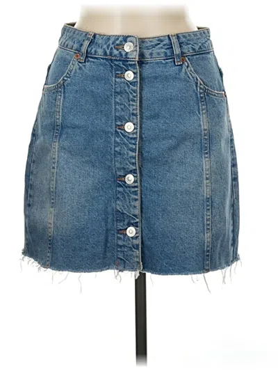 Pre-owned Topshop Denim Skirt In Blue