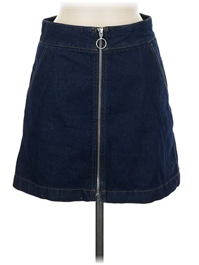 Pre-owned Topshop Denim Skirt In Blue