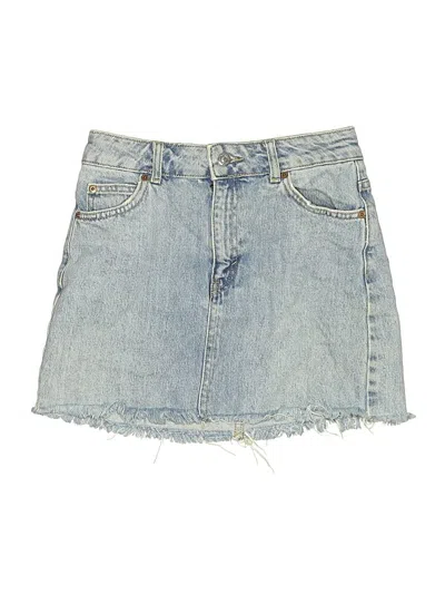 Pre-owned Topshop Denim Skirt In Blue