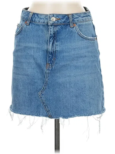 Pre-owned Topshop Denim Skirt In Blue