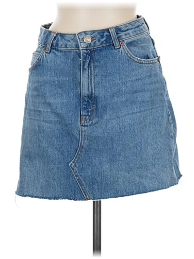 Pre-owned Topshop Denim Skirt In Blue