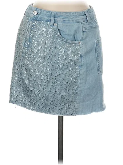 Pre-owned Topshop Denim Skirt In Blue