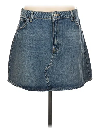 Pre-owned Topshop Denim Skirt In Blue