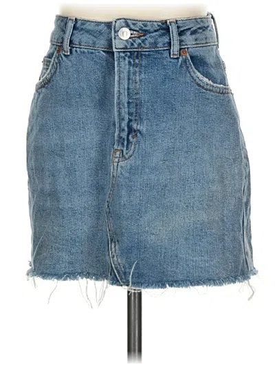 Pre-owned Topshop Denim Skirt In Blue