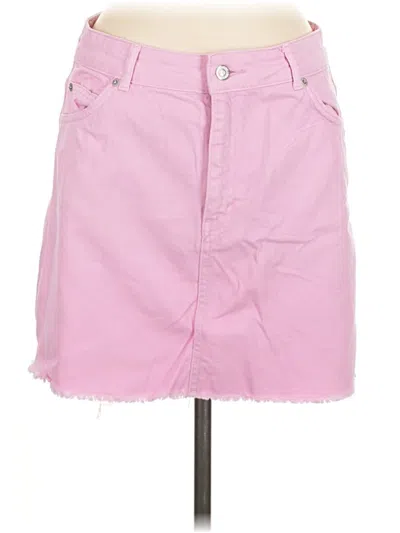 Pre-owned Topshop Denim Skirt In Pink