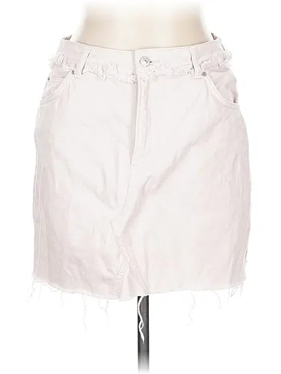 Pre-owned Topshop Denim Skirt In White