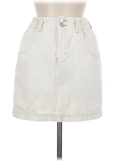 Pre-owned Topshop Denim Skirt In White