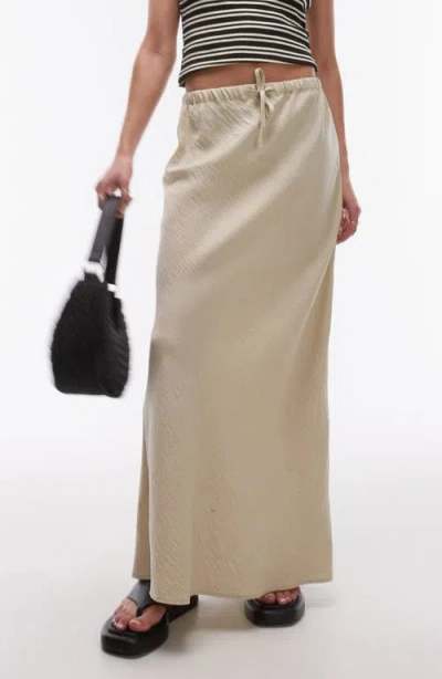 TOPSHOP TOPSHOP DRAWSTRING TWILL MAXI SKIRT