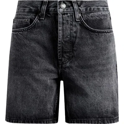 Topshop Editor Denim Shorts In Black