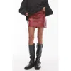 Topshop Editor Pelmet Snakeskin Print Faux Leather Miniskirt In Red Multi