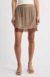 Topshop Embellished Lace Trim Miniskirt