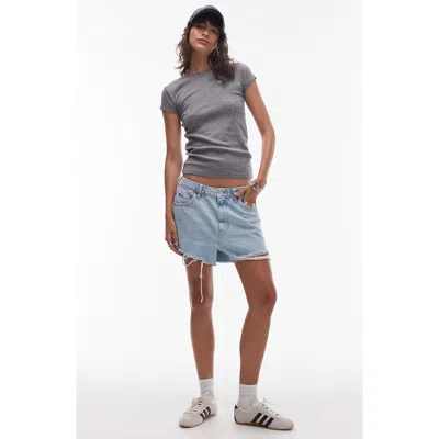 Topshop Everyday Fitted Cotton Blend T-shirt In Blue