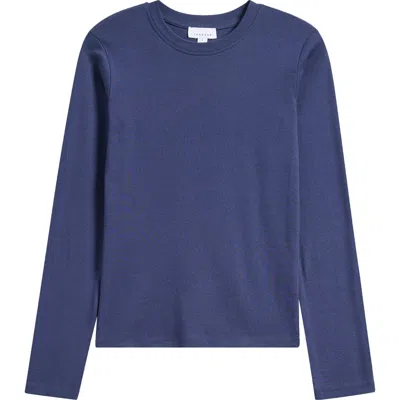 Topshop Everyday Long Sleeve Cotton T-shirt In Blue