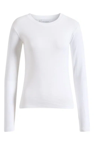 Topshop Everyday Long Sleeve Cotton T-shirt In White