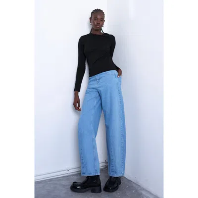 Topshop Everyday Long Sleeve Cotton T-shirt In Black