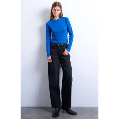 Topshop Everyday Long Sleeve T-shirt In Blue