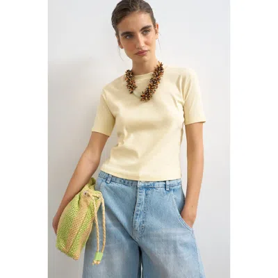 Topshop Everyday Shrunken Cotton T-shirt In Neutral