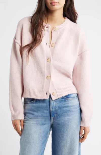 Topshop Exposed Seam Relaxed Fit Cardigan In Pink