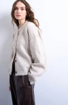Topshop Exposed Seam Relaxed Fit Cardigan In White