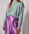 Topshop Eyelash Knitted Fuzzy Sweater In Blue In Blue
