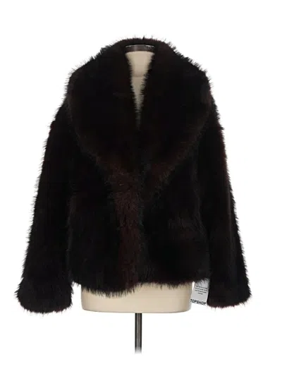 Topshop Faux Fur Jacket In Black