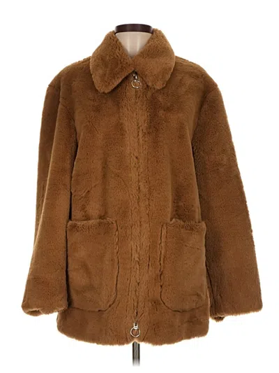 Pre-owned Topshop Faux Fur Jacket In Brown