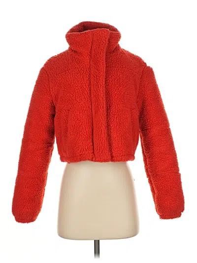 Pre-owned Topshop Faux Fur Jacket In Red
