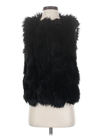 Pre-owned Topshop Faux Fur Vest In Black