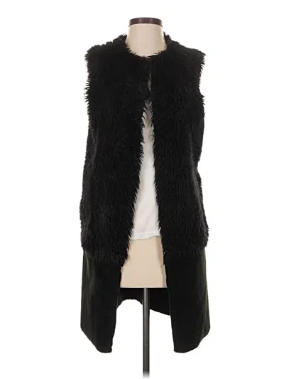 Pre-owned Topshop Faux Fur Vest In Black
