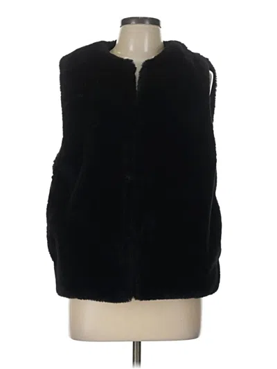 Pre-owned Topshop Faux Fur Vest In Black