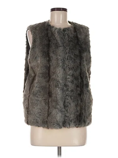 Topshop Faux Fur Vest In Gray