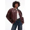 Topshop Faux Leather Bomber Jacket