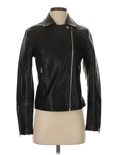 Pre-owned Topshop Faux Leather Jacket In Black