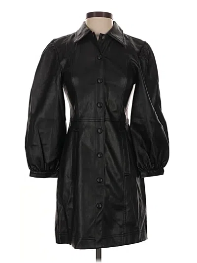 Pre-owned Topshop Faux Leather Jacket In Black